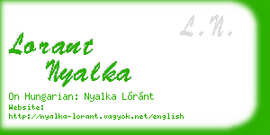 lorant nyalka business card