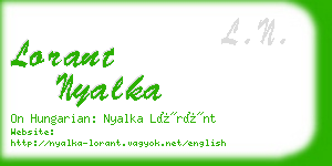 lorant nyalka business card